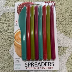 Joie 8 Pack Knives Spreaders Knife Plastic Multicolor NEW